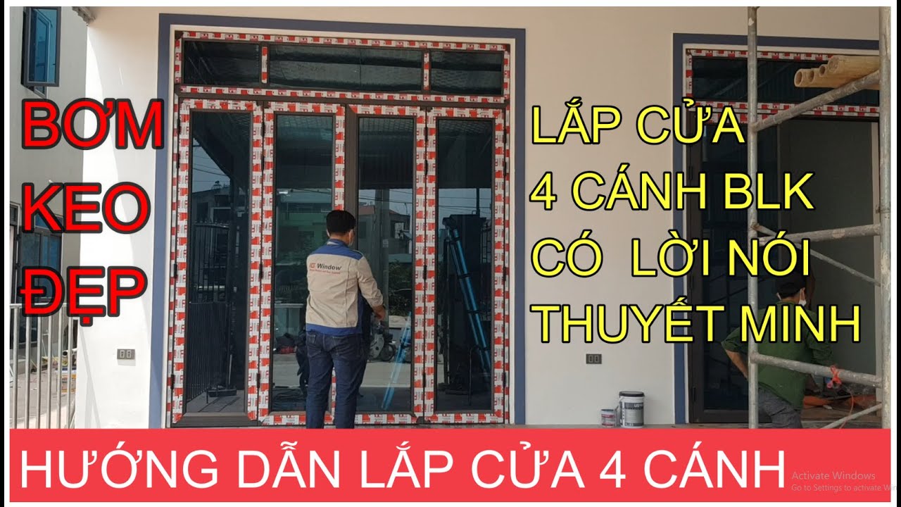 🔴 QW21105 - Hướng dẫn lắp cửa nhôm hệ 4 cánh BLK || Cách lắp cửa nhôm 4 cánh || Lắp cửa 4 cánh quay