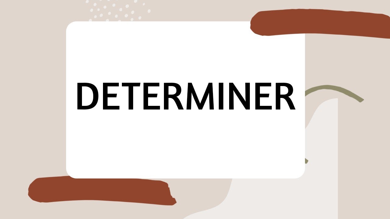Determiner | Article, Possessive, Demonstrative, Number, Quantifier