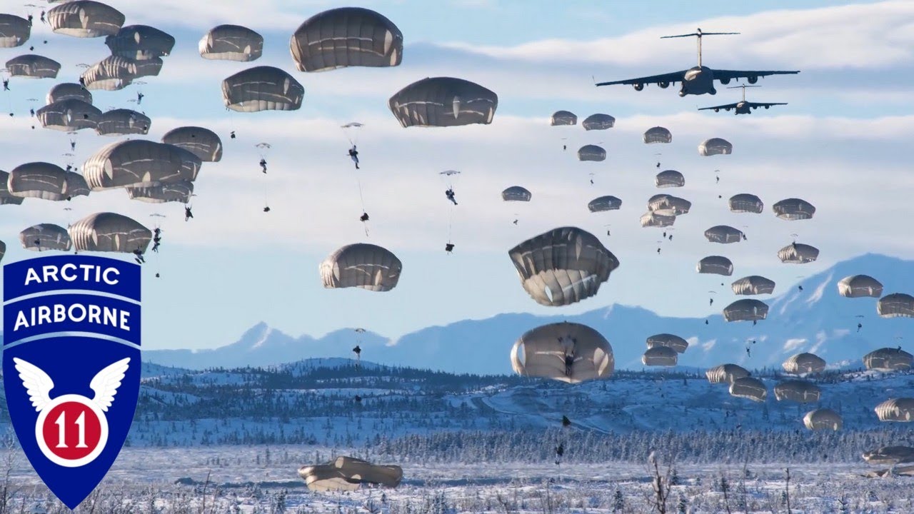 Армия США. 11-я воздушно-десантная дивизия «Арктические ангелы» во время учений на Аляске.
