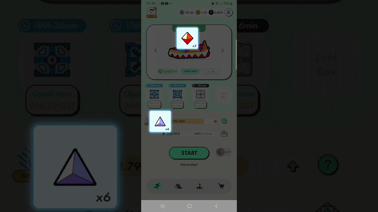 #STEPN#movetoearn stepn geting 2 lvl red gems in lvl 6 MB