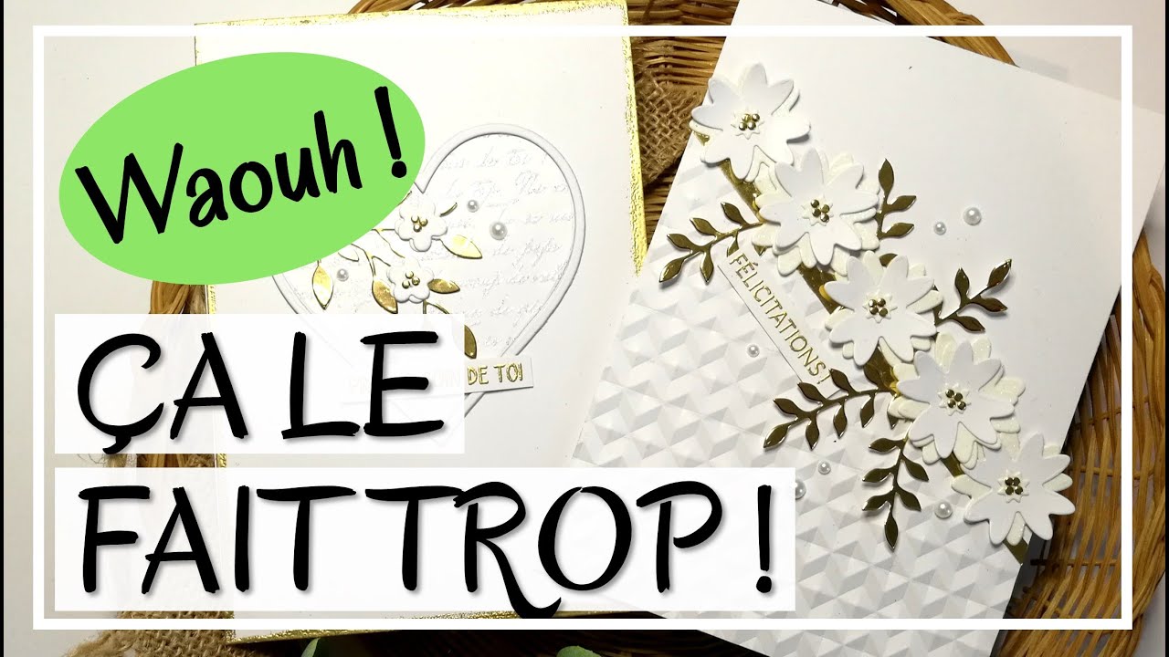 JUSTE DU BLANC ET DU DOR&Eacute; ?? On rel&egrave;ve le D&Eacute;FI !! Tuto Carterie Scrapbooking DIY