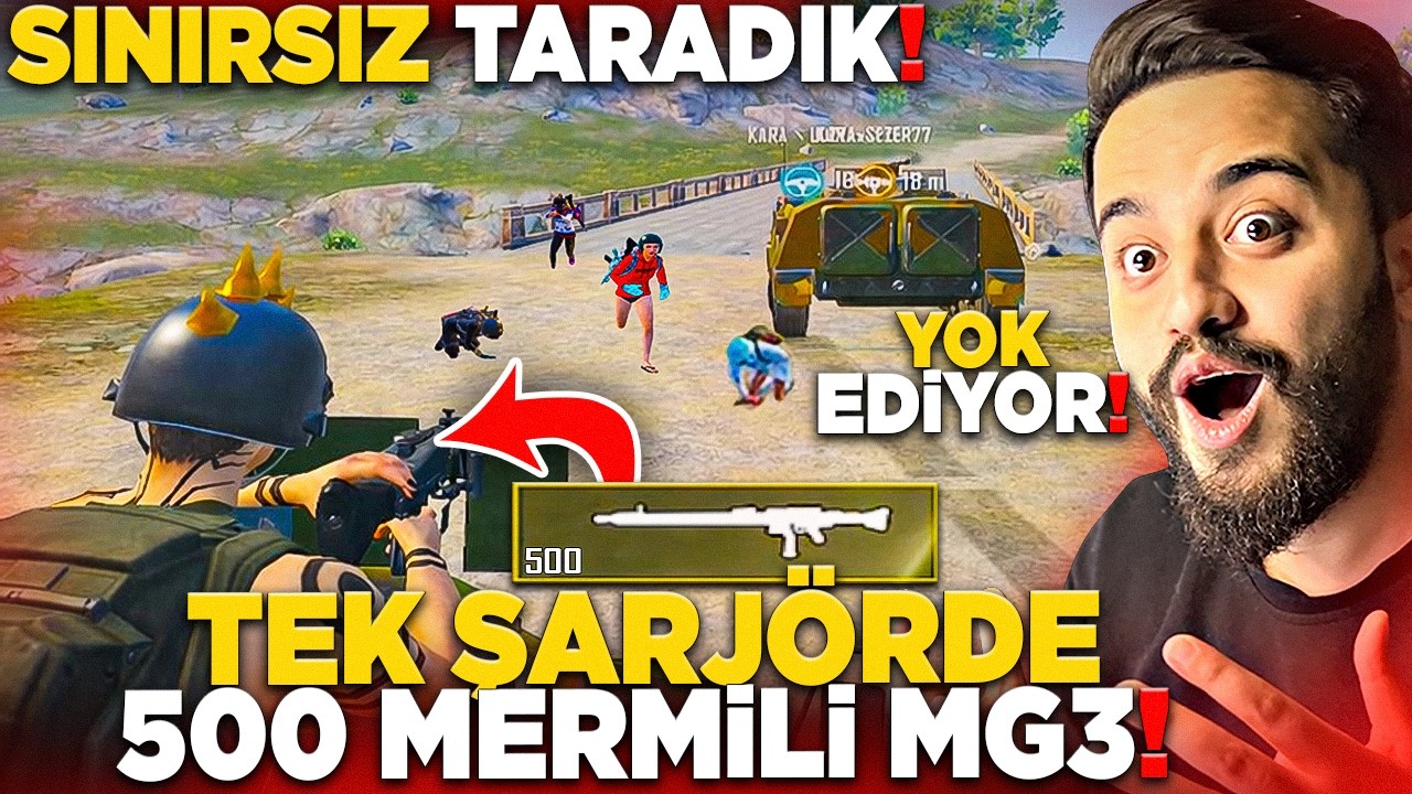 YENİ 500 MERMİ MG3 LÜ ARABADAN İNMEDEN KAZANMA CHALLENGE! (SINIRSIZ TARADIK) PUBG Mobile