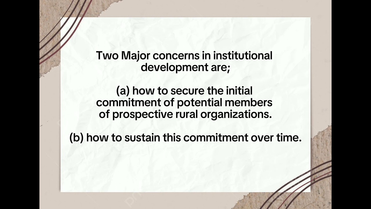 LESSON FOR INSTITUTIONAL DEVELOPMENT