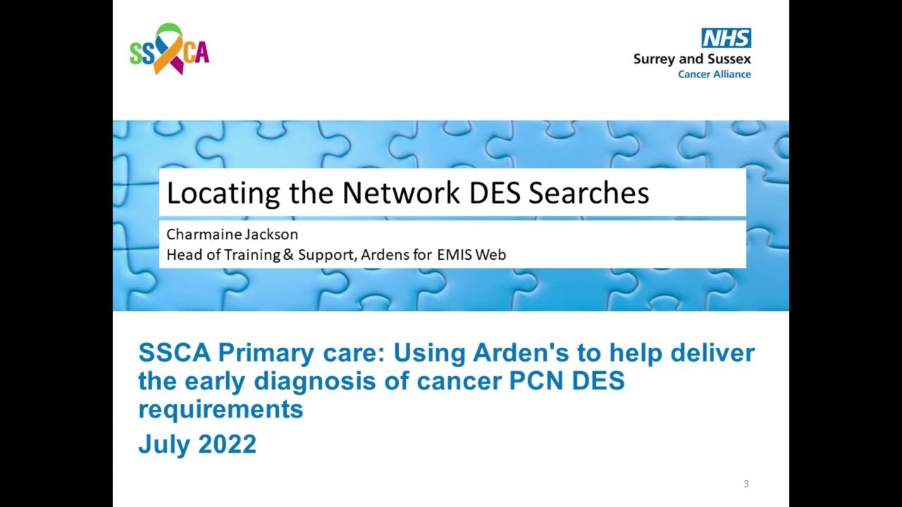 Locating the Ardens for EMIS Network DES searches