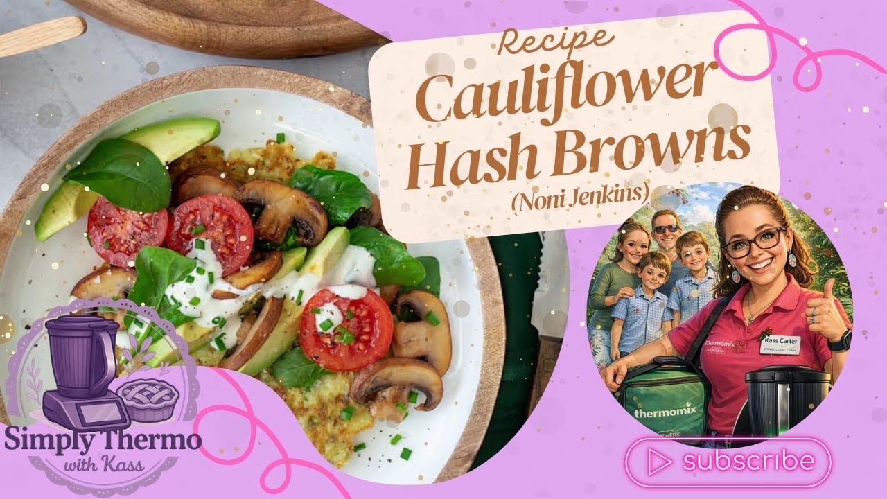 Crispy Cauliflower Hashbrowns & Sautéed Mushrooms | Easy Thermomix Breakfast