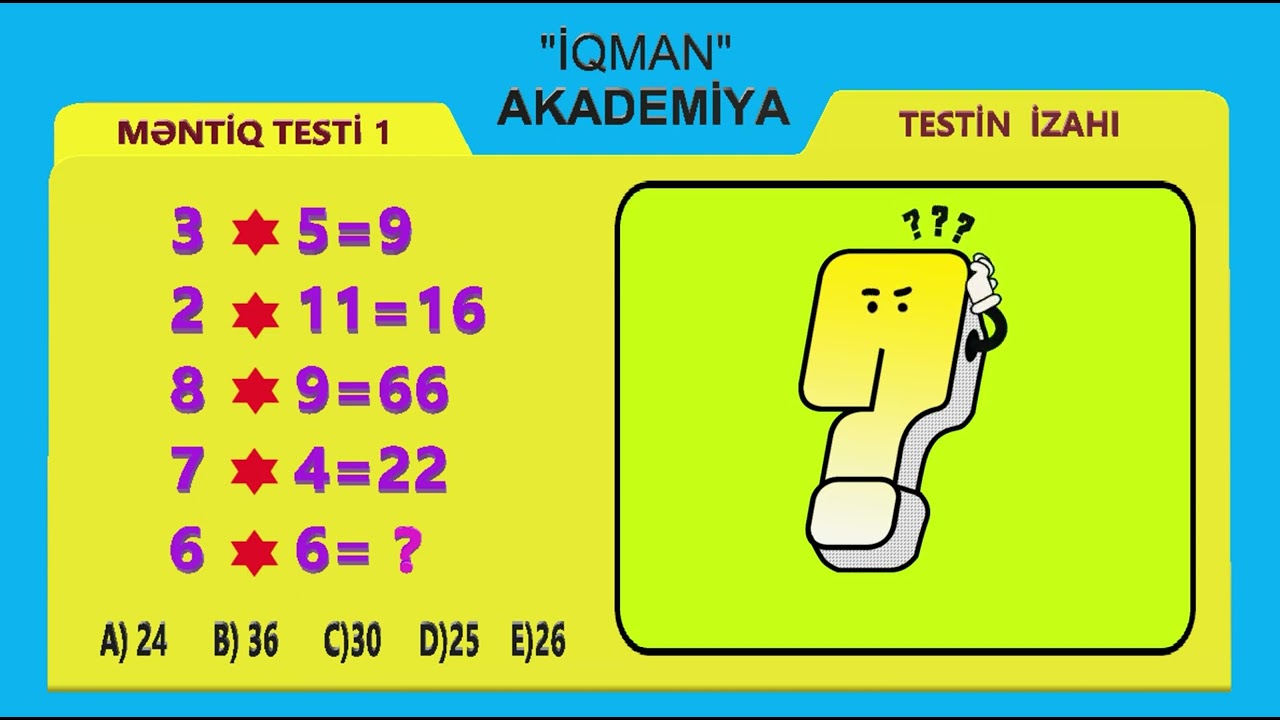 MƏNTİQ TESTİ -1