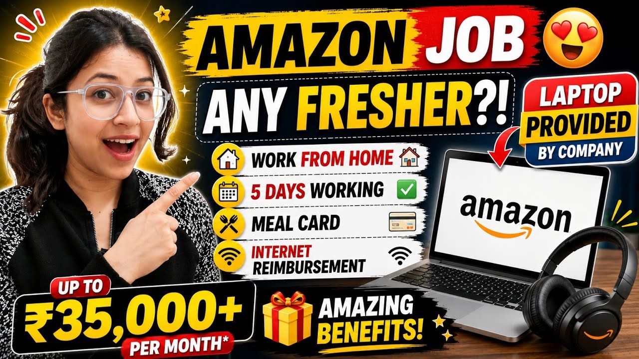🔥AMAZON Work From Home Job 2026 | Any Graduate Eligible | Laptop Provided💻 | Full Details Explained💰