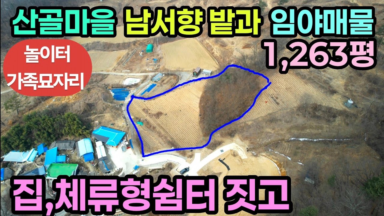 (777번)산골마을뒤 밭과임야1,263평 1억5천 집(쉼터)짓고 놀이터 #보은부동산 #충북보은토지 
