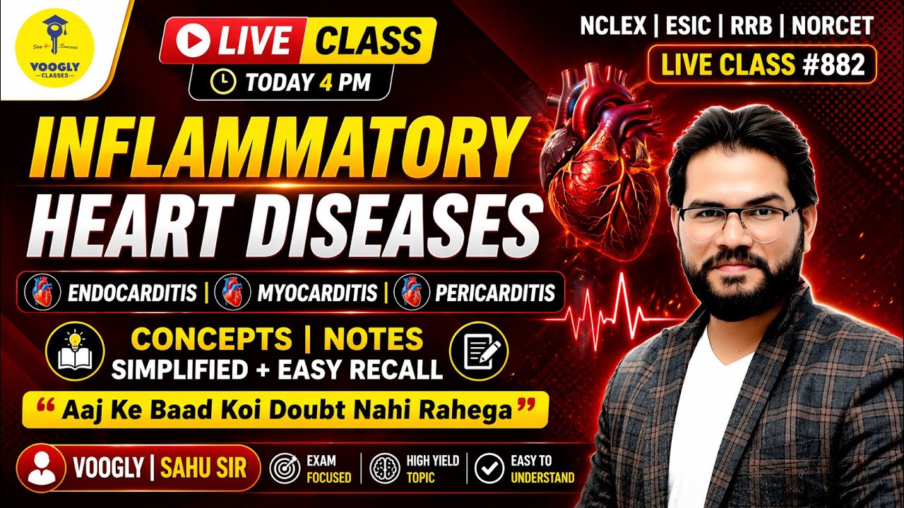 Inflammatory Heart❤️‍🔥Endocarditis | Myocarditis | Pericarditis | Class 882 | #Vooglysir | Sahu Sir