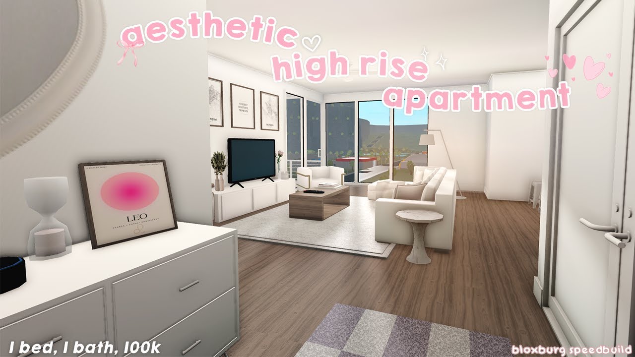 aesthetic high rise apartment | 100k | bloxburg speedbuild | lovelyjules