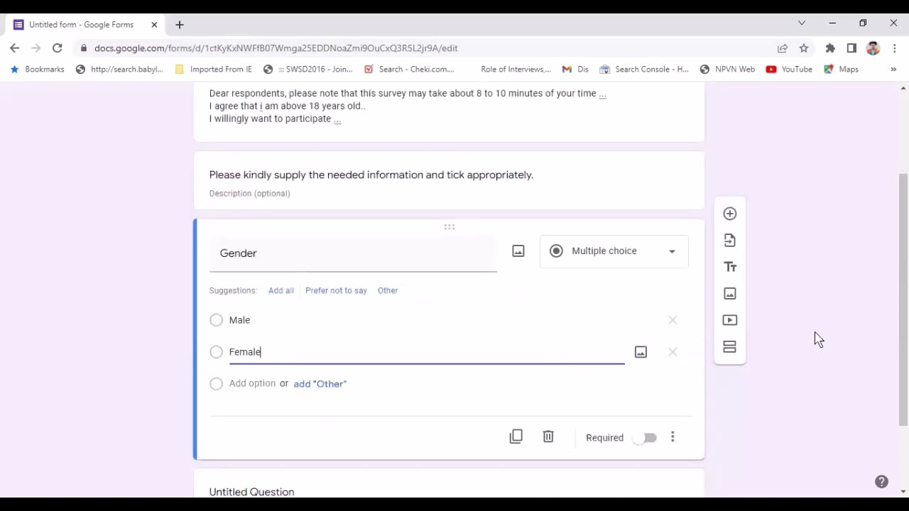 How to create Likert Scale questionnaire using Google Form