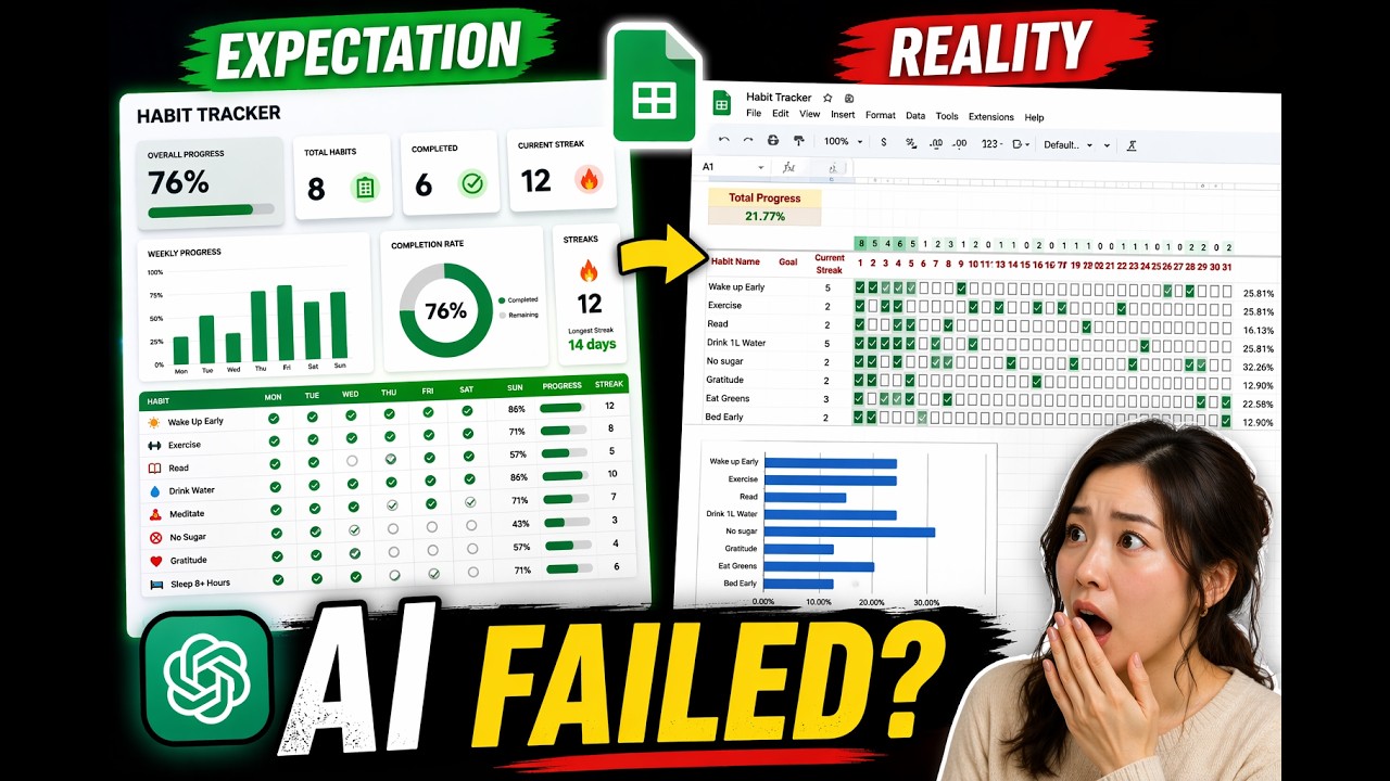 Я попросил ИИ создать трекер привычек в Google Sheets&hellip; Вот что получилось.