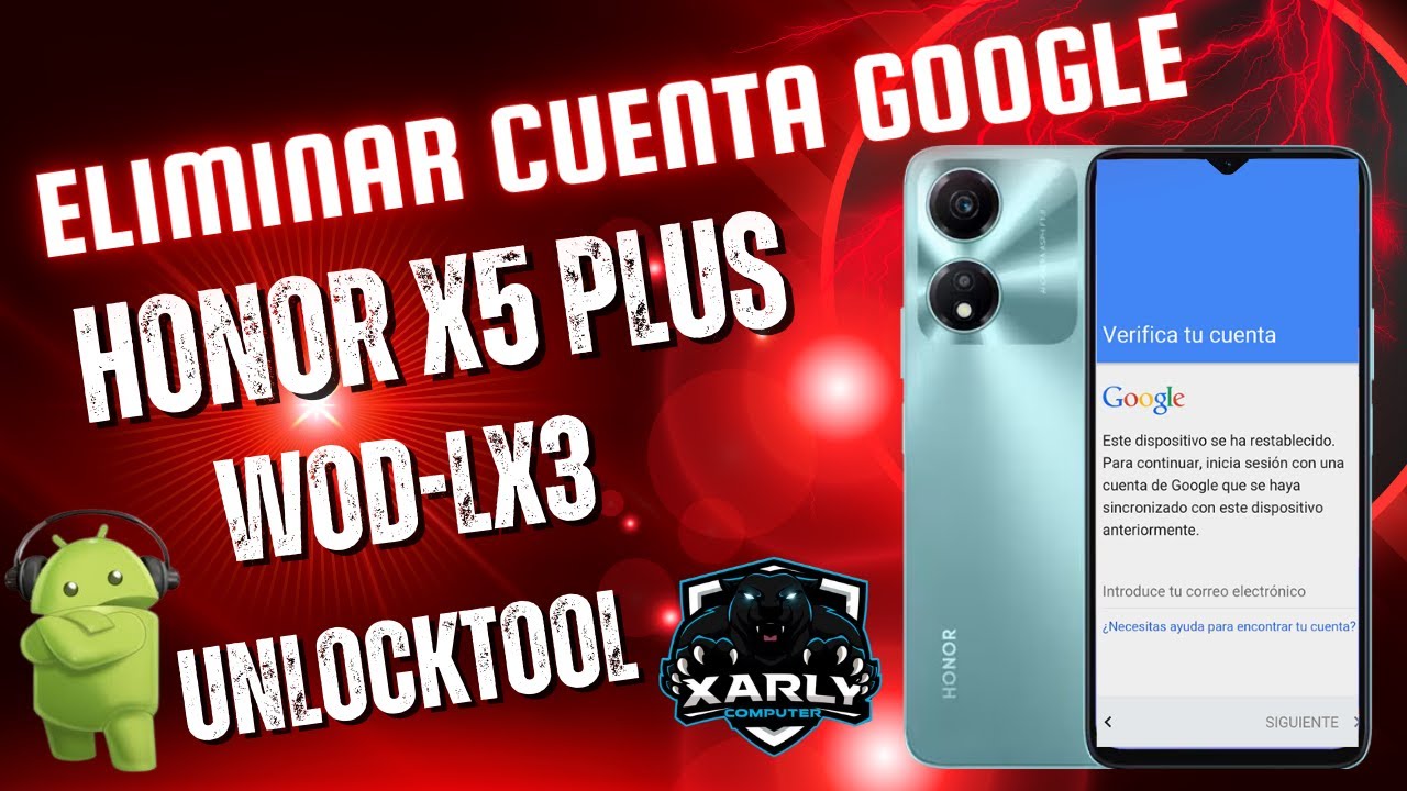 ✅ HONOR X5 PLUS FRP | Eliminar cuenta Google Honor X5 Plus WOD-LX3 Unlocktool | Remover FRP X5 plus