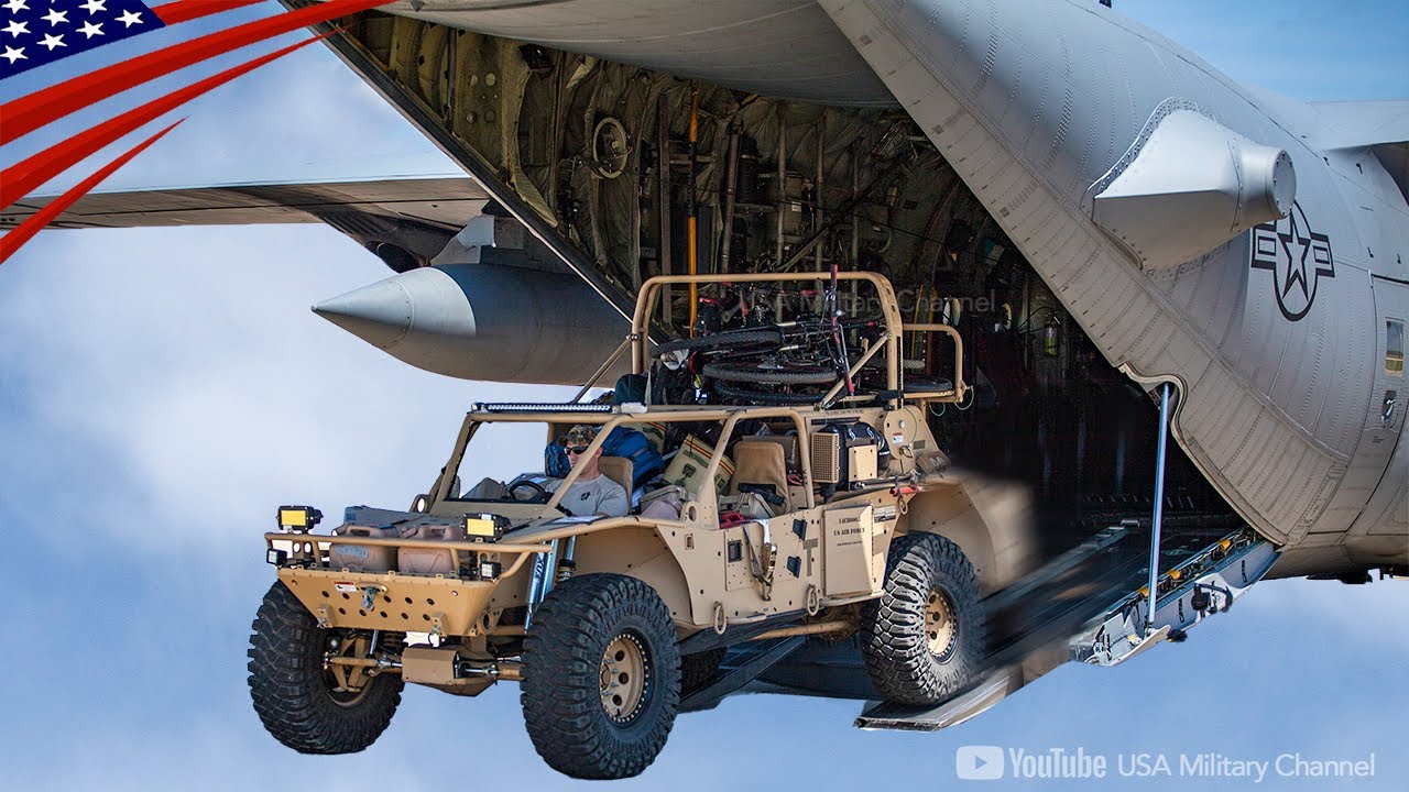 Special Operations Vehicle Airdrop from C-130 - SRTV-SXV Used by Pararescue