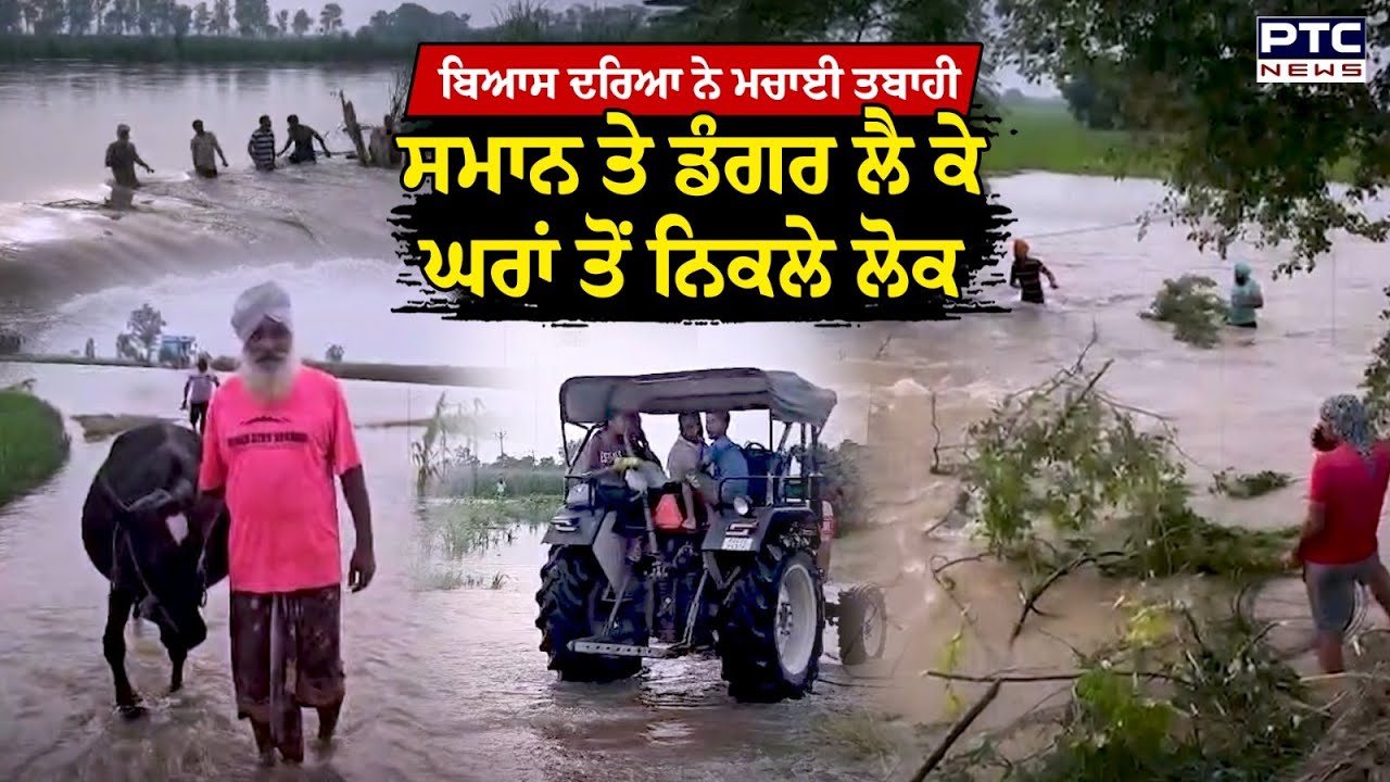 Sultanpur Lodhi : ਬਿਆਸ ਦਰਿਆ ਨੇ ਮਚਾਈ ਤਬਾਹੀ, ਡੁੱਬ ਗਿਆ ਪਿੰਡ, ਘਰਾਂ ਤੋਂ ਨਿਕਲੇ ਲੋਕ
