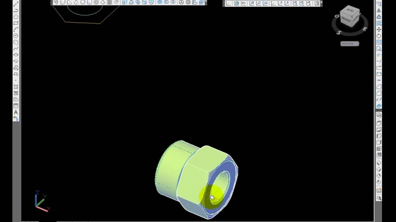 Realizzare con AutoCAD un Dado 3D con Smusso per Bullone