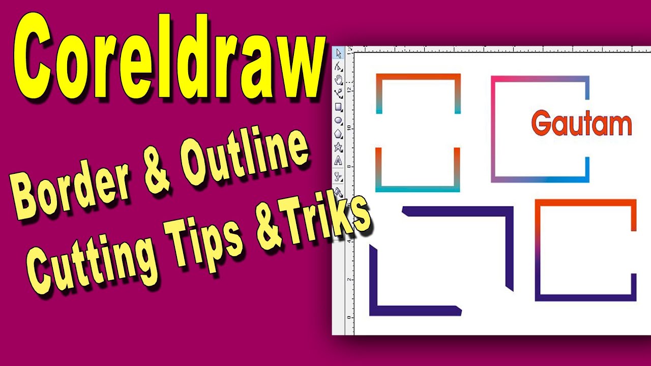 Outline border cutting kaise kare in coreldraw tips and tricks in hindi