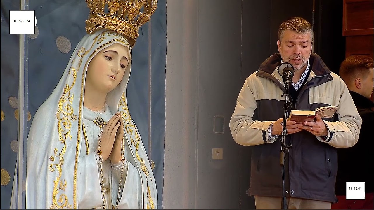 Terço a Nossa Senhora de Fátima desde a Capelinha das Aparições 16.05.2024