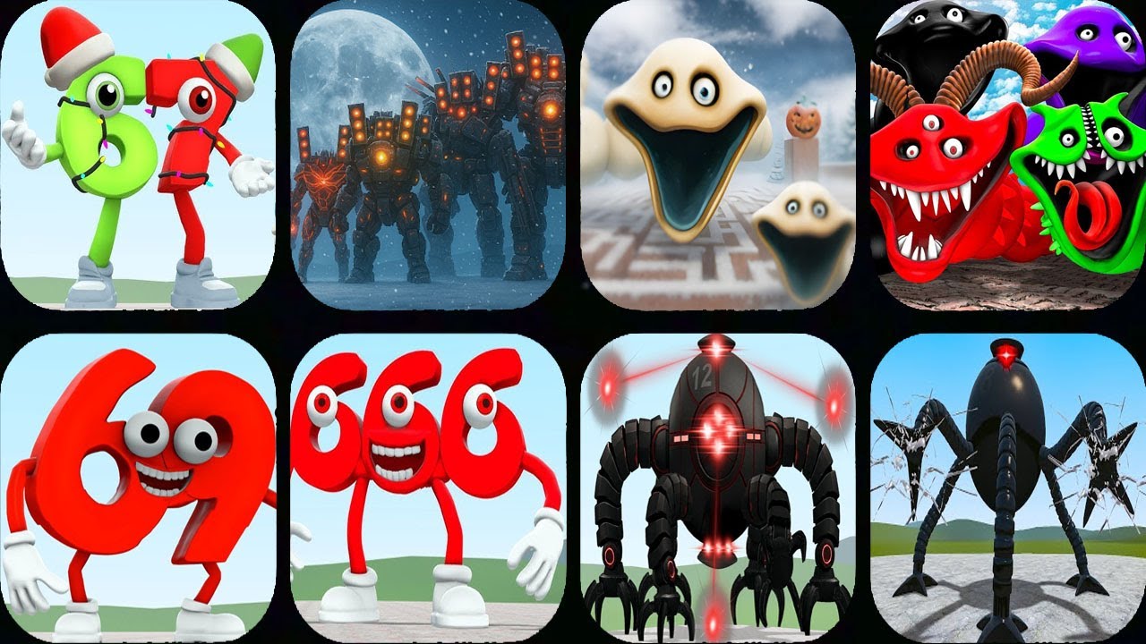 Nextbots In Playground Mod NEW EVOLUTION 666 OMNISNAKE,POCOYO,67 HUNGRY WORM in Sandbox In Space