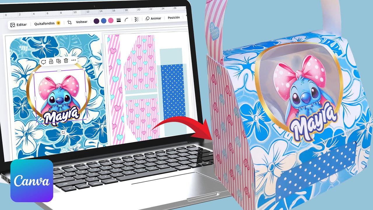 Como hacer CAJITA MALETA o VALIJA con VISOR usando CANVA GRATUITO paso a paso muy fácil y rápido