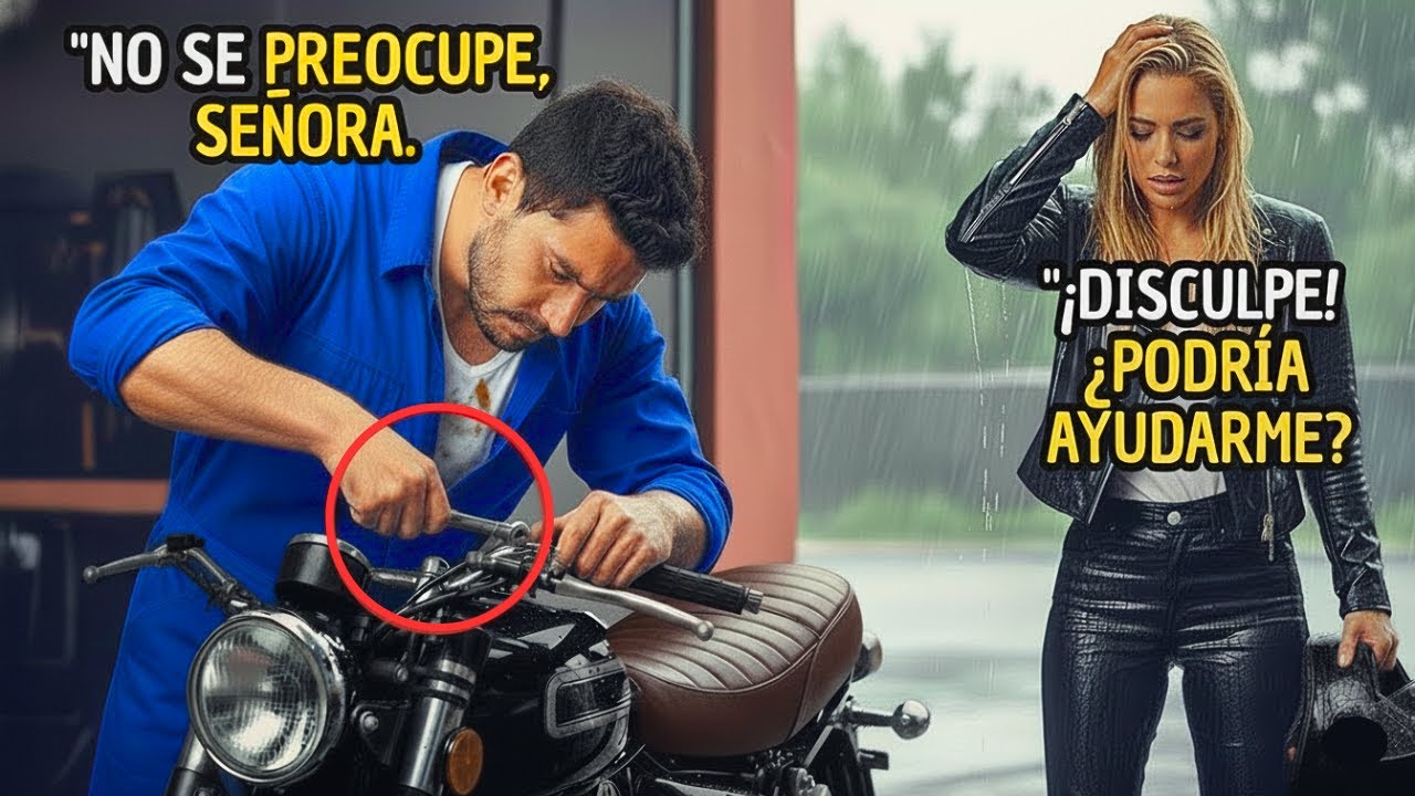 UN MECÁNICO POBRE ARREGLÓ LA MOTOCICLETA DE UNA MUJER, SIN SABER QUE ERA UNA MILIONARIA
