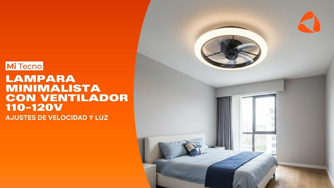 💡Demostración de la Lámpara minimalista con ventilador 110-120V🌀