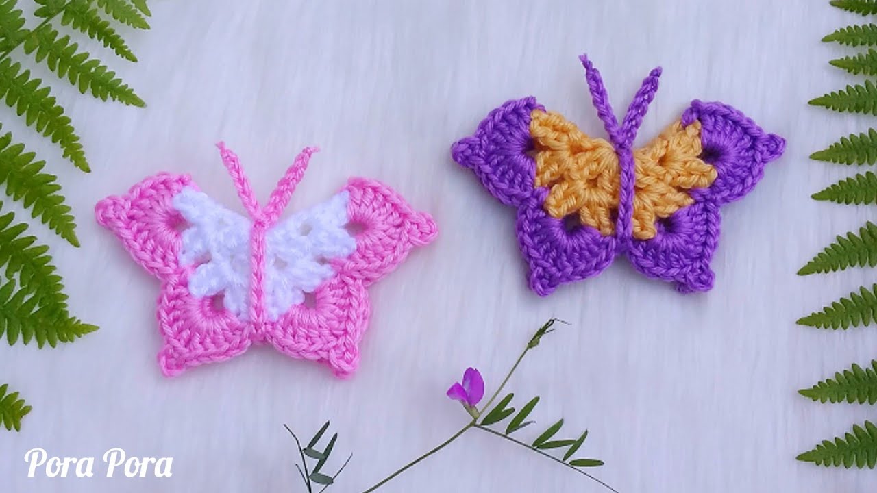Crochet Butterfly I Crochet Butterfly Applique I Step by Step Tutorial