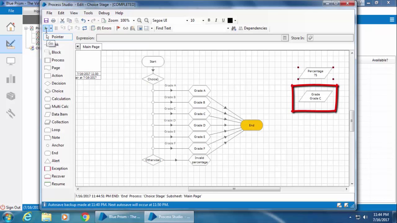 Blue Prism Video Tutorial | 013 | Choice Stage