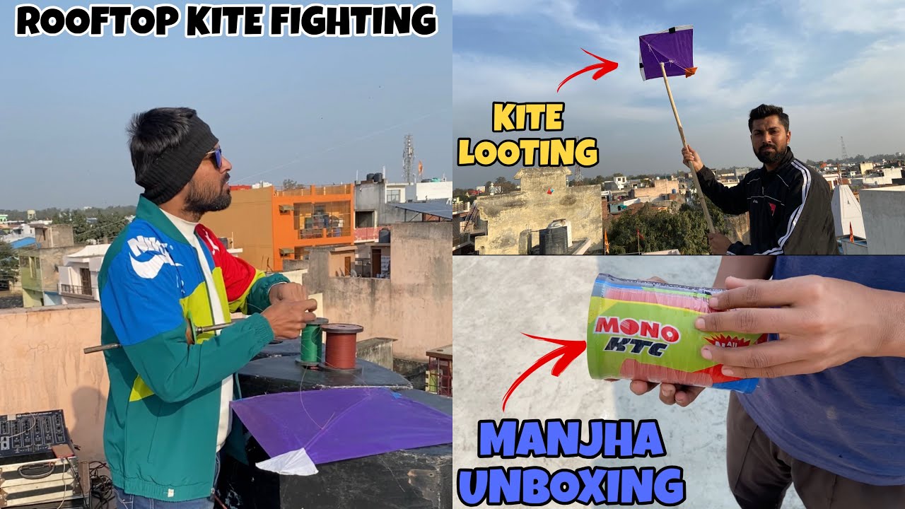 Kite Flying On Sunday🪁Kite Fighting From Rooftop|MONO KTC Manjha Testing|Kite Looting|Kite Vlog 2026