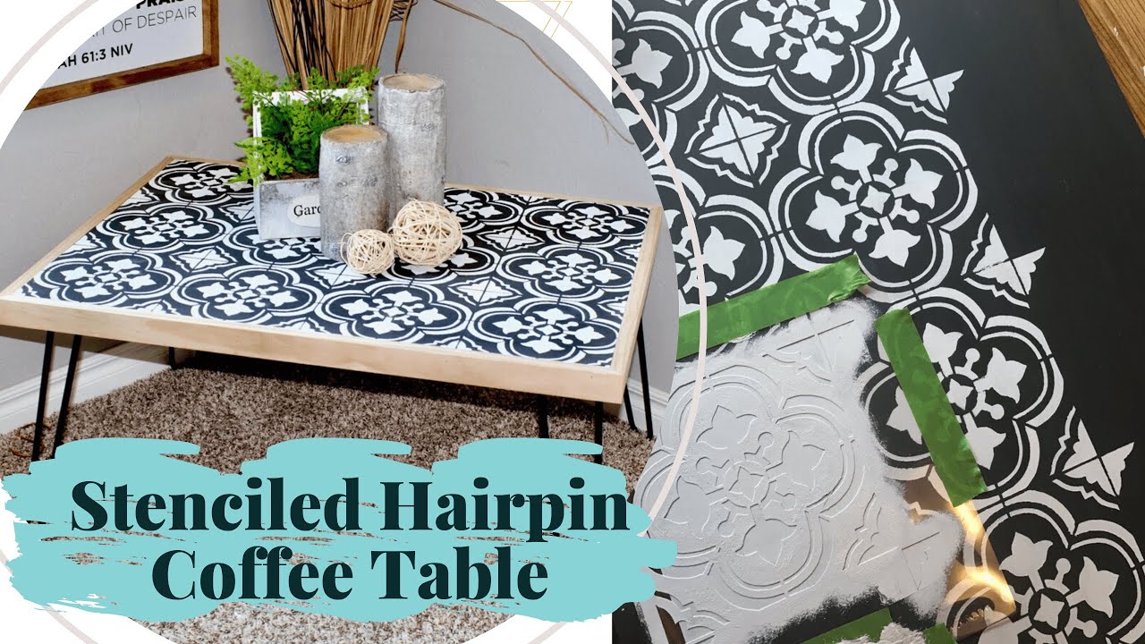 DIY Hairpin Coffee Table Using A Tile Stencil and Chalk Paint | Handmade Haven