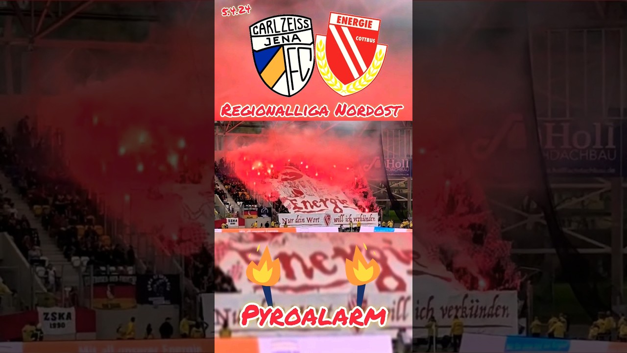 Energie Cottbus Pyro in Jena 5.4.24 #pyroalarm #fcenergie #regionalliganordost