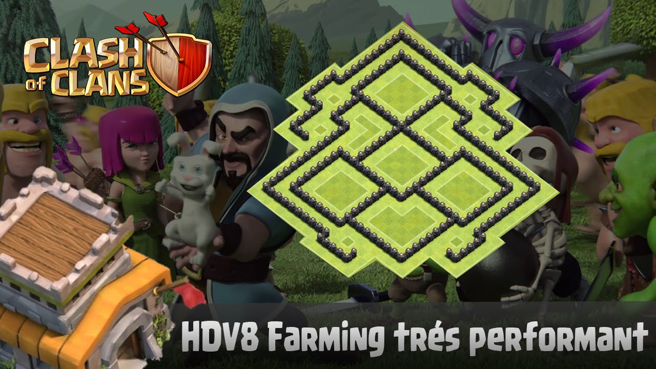 Village HDV8 Farming Anti geant avec le propulseur d'air | TH8 Anti giant ! With air Sweeper