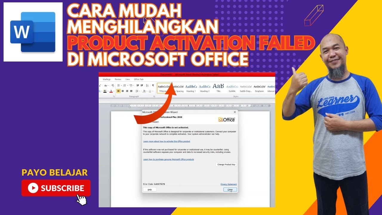 CARA MUDAH MENGHILANGKAN PRODUCT ACTIVATION FAILED DI MICROSOFT WORD