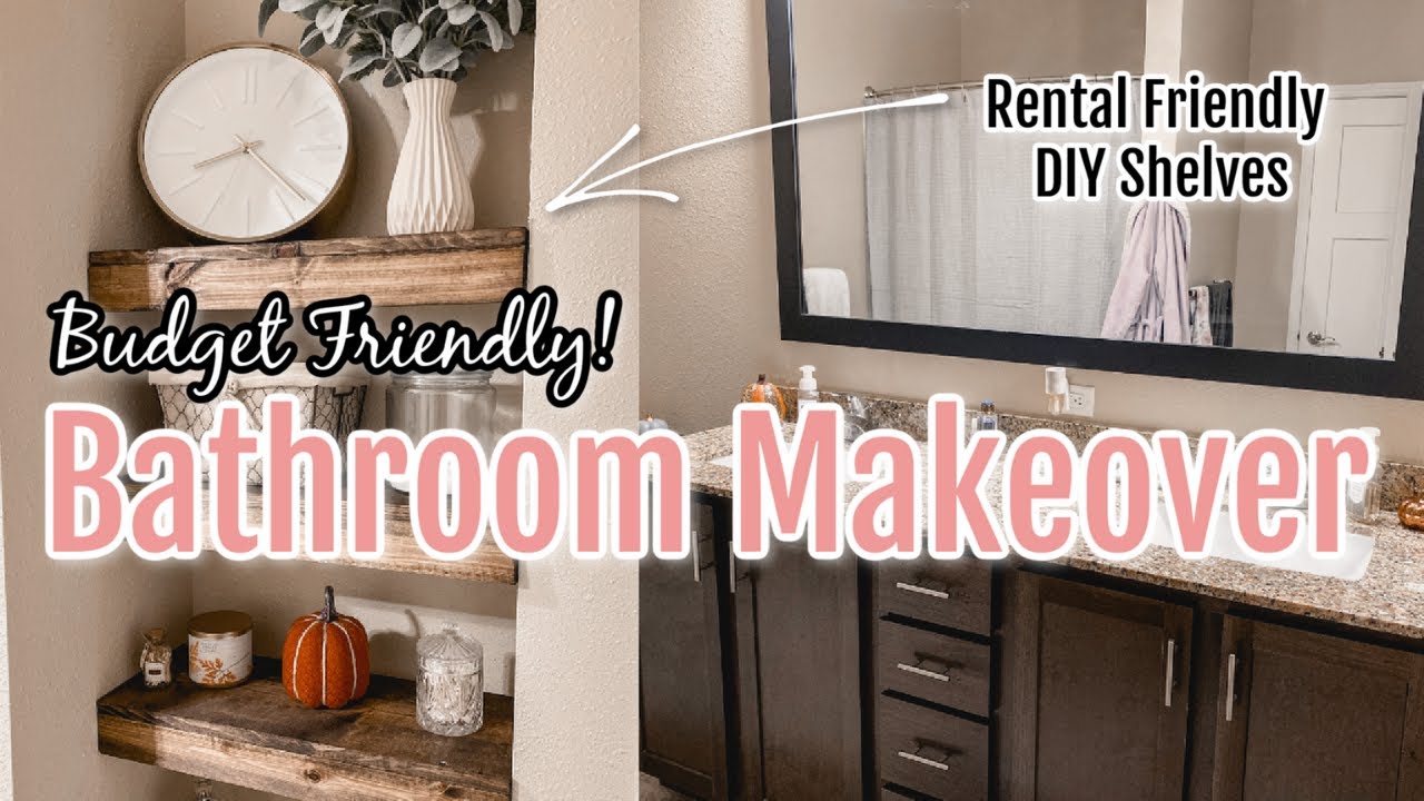 EXTREME DIY SMALL BATHROOM MAKEOVER (Rental Friendly) | Satisfying Before & After Shots