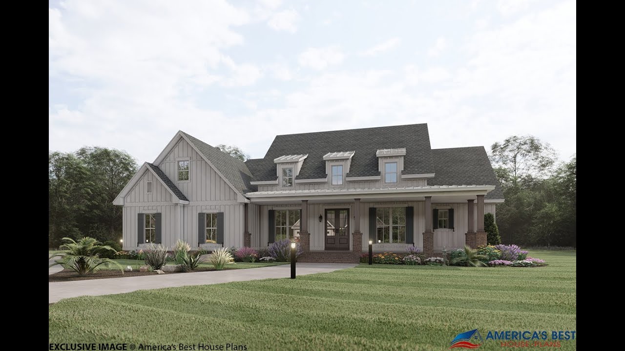 MODERN FARMHOUSE PLAN 041-00199 WITH INTERIOR