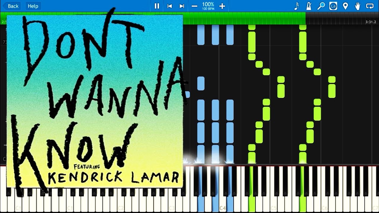 Maroon 5 - Don't Wanna Know ft. Kendrick Lamar | Synthesia piano tutorial