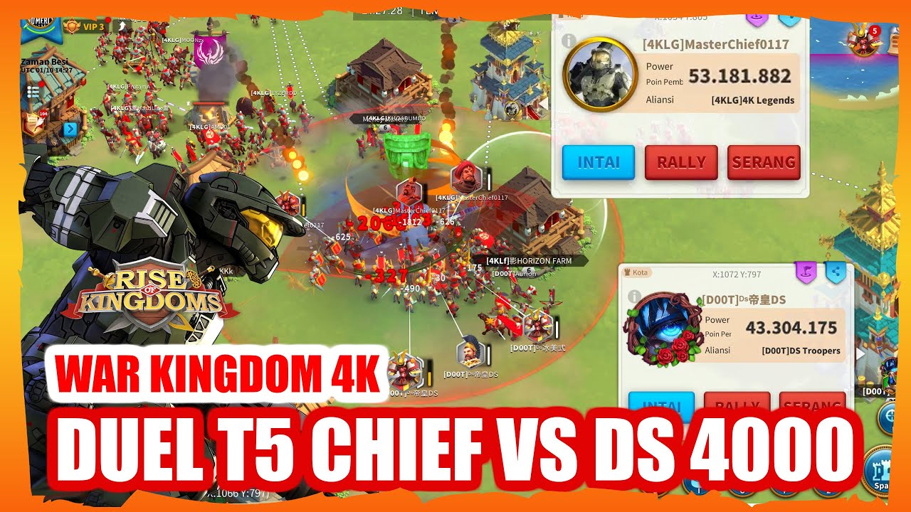 WAR KD 4000 DUEL ANTAR T5 ALLY INDO VS CHINA || MASTERCHIEF VS DS