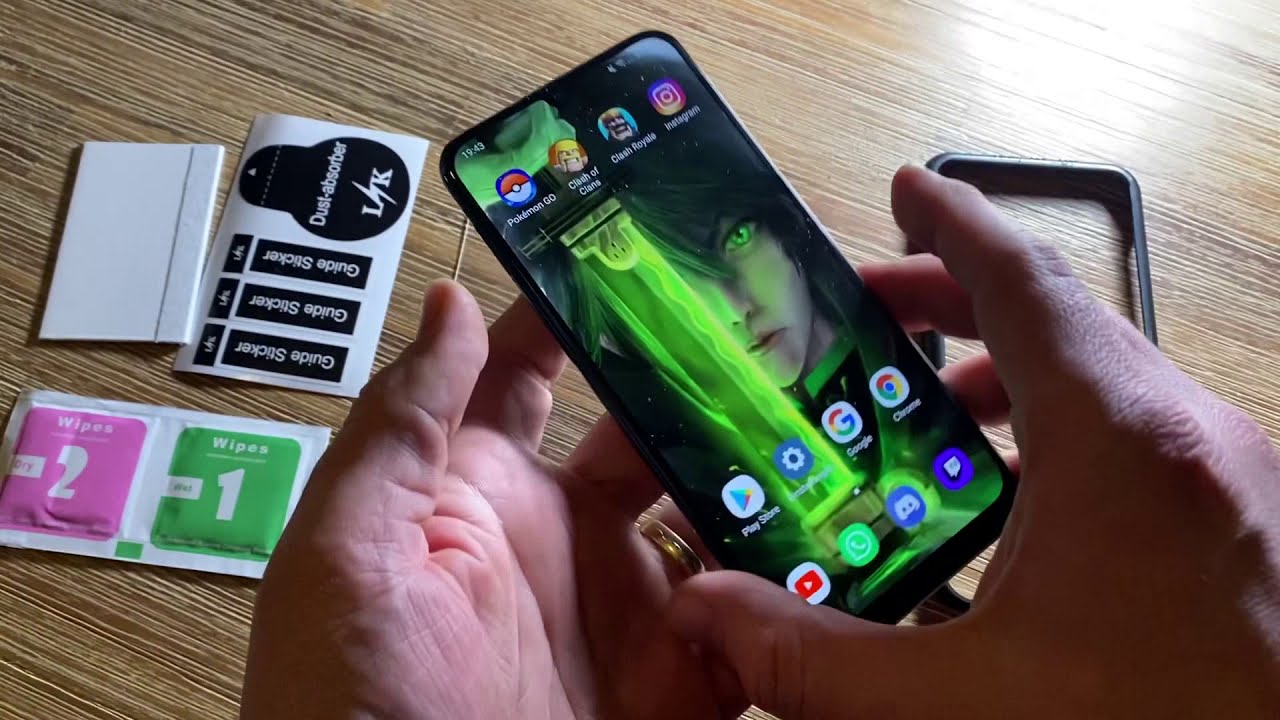 Panzerglas korrekt + blasenfrei anbringen an einem Smartphone Samsung Galaxy M30S screen protector
