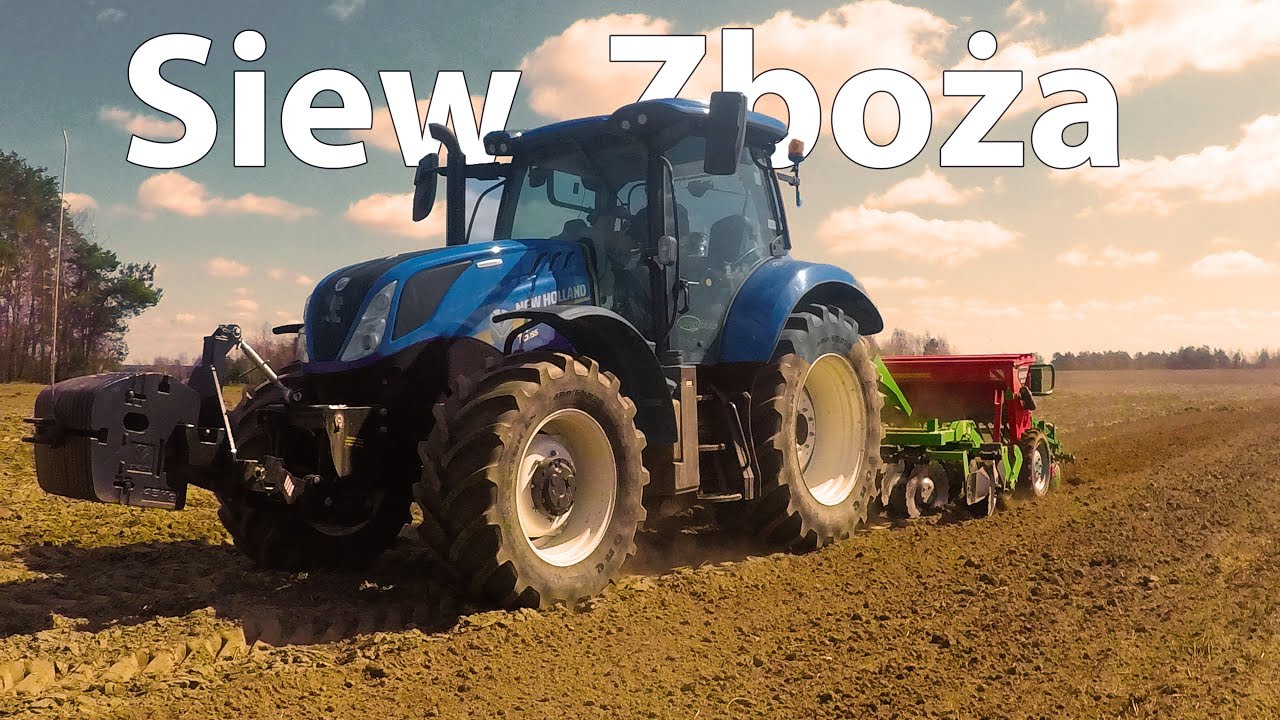 🔴Siew owsa i jęczmienia ✔ New Holland t 6 155 ☆Agro masz sn 300 ☆ Bomet 3 m