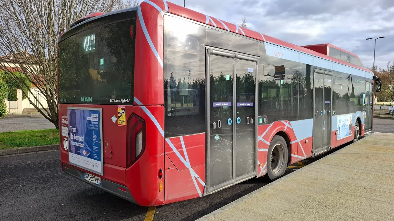 (Bus Toulouse ligne 402, RARE) MAN Lion’s City n°7509 de Colomiers Gare à Léguevin Salle Polyvalente