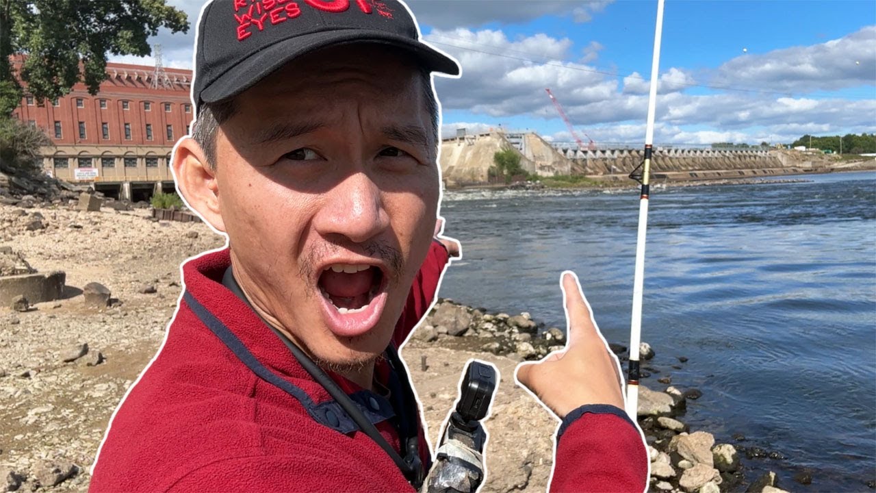 Fishing for Man sized Sturgeon at Prairie Du Sauk Dam! Wisconsin River Fishing. 