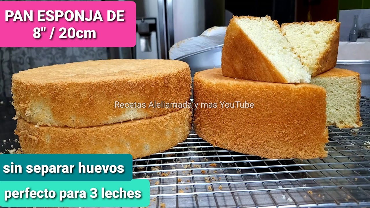 como hacer pan esponja (sponge cake) en 8