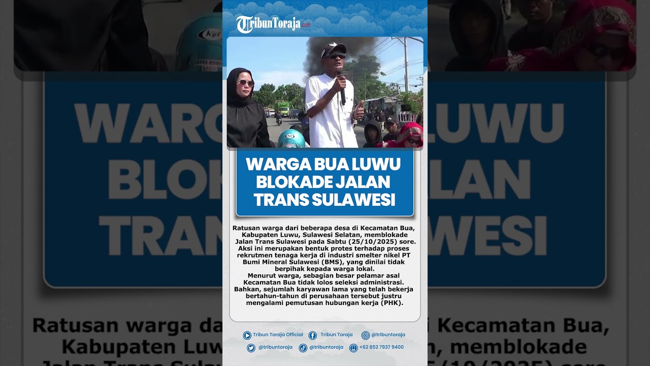 Warga Bua Luwu Blokade Jalan Trans Sulawesi, Protes Rekrutmen PT BMS yang Dinilai Tak Adil