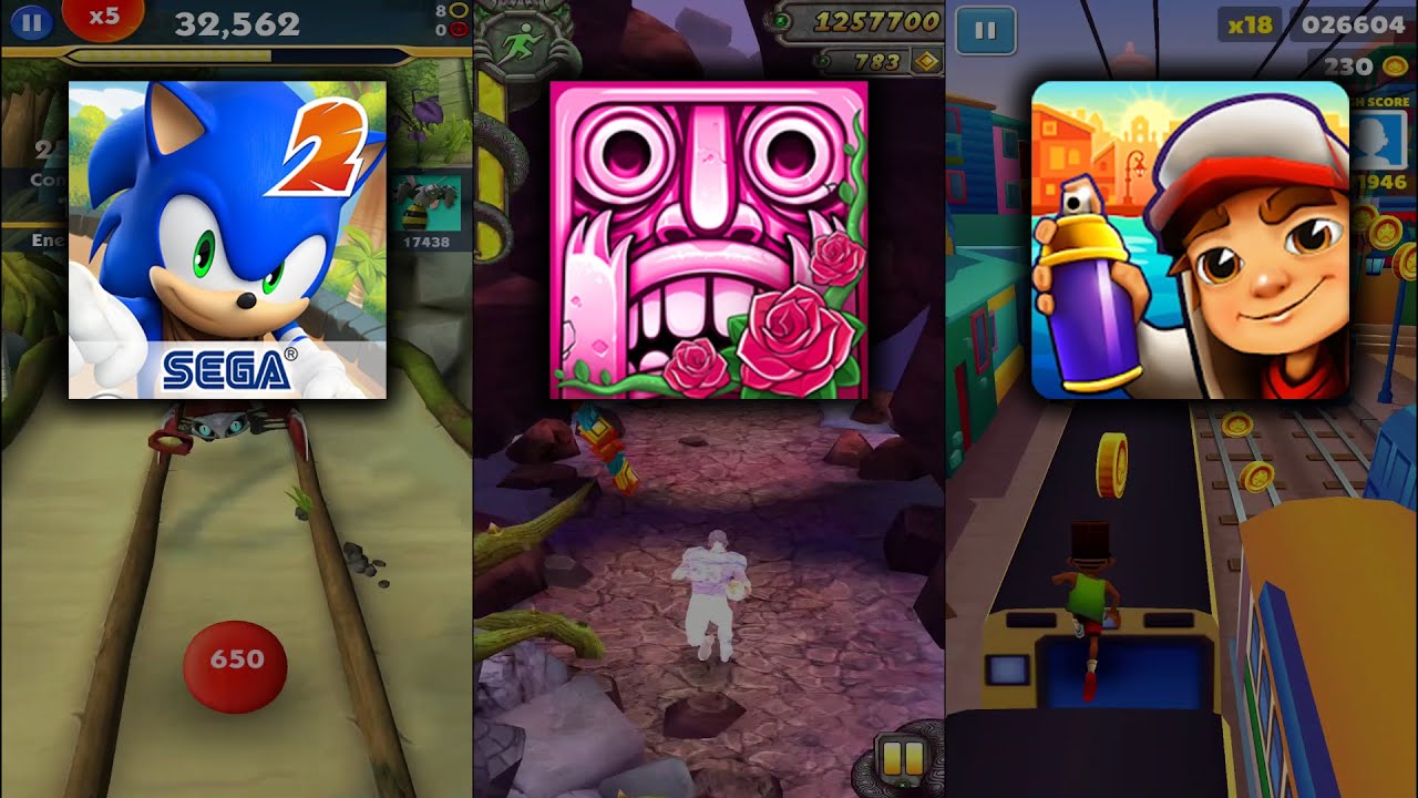 Sonic Dash 2 Sonic Boom Vs Temple Run 2 Winter Wasteland Vs Subway Surfers Buenos Aires - EndlessRun
