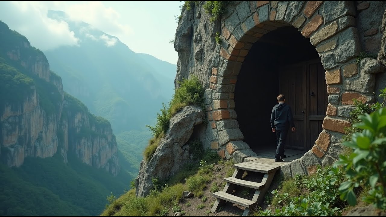 Building a Cliffside Underground Shelter & Making Potato Dumplings