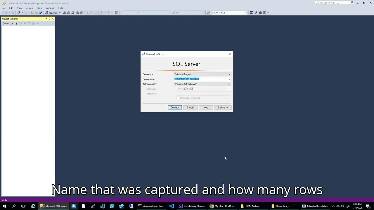 DIMS   Monitor remote SQL Server using local extended event session with caption