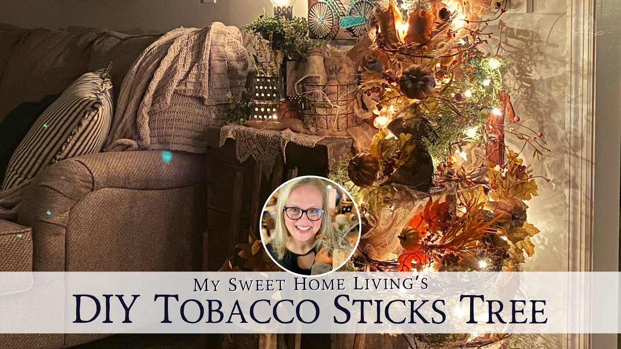 DIY Fall Tobacco Sticks Tree