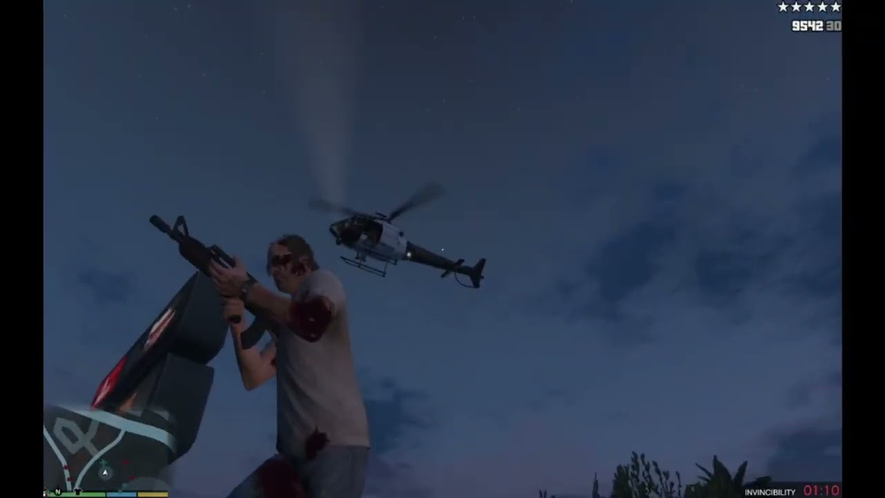 GTA V Maze Bank Arena Shootout + Five Stars Wanted Level Escape