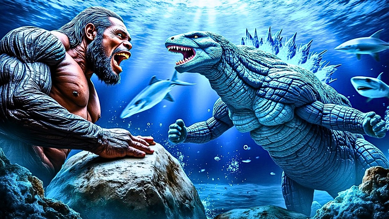 KING KONG and GODZILLA vs  THE GREAT WHITE SHARKS Ultimate Battle Deep in Sea  King Kong Movie