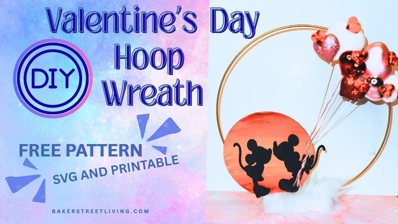 Disney Inspired Easy to Make Valentine's Day Hoop Wreath